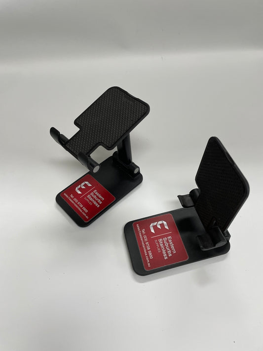Sleek Black Foldable Phone Holder – Adjustable Height &amp; Angle