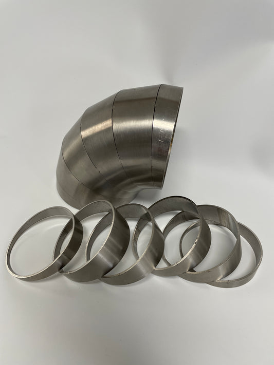1 1/2" (38.1mm) Stainless Steel 6-Piece Tight Radius Pie Cut / Lobster Back Kit